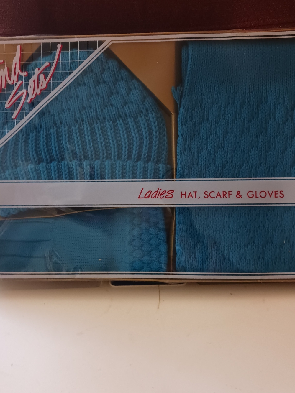 Ladies Blue Hat, Scarf & Gloves Set